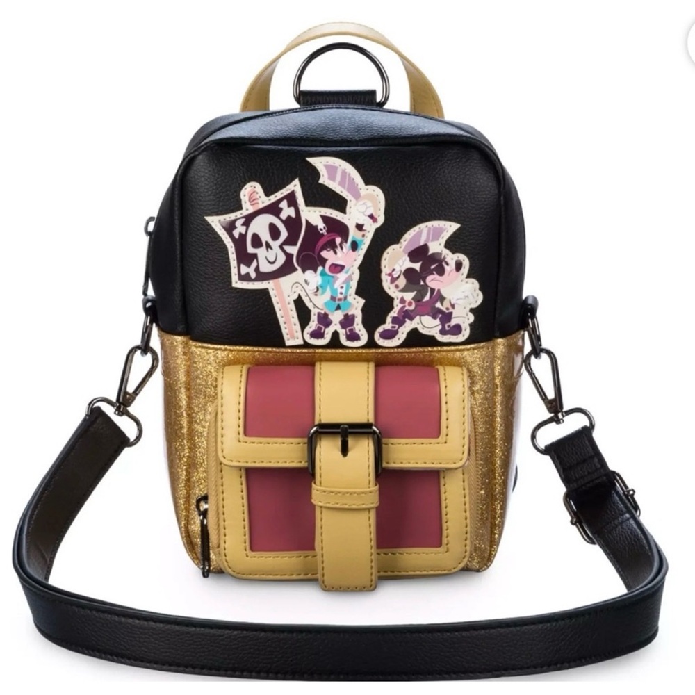 Disney cruise‎ NWT Pirate Black and Gold Crossbody Bag